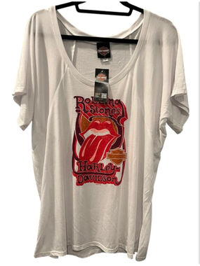 Harley Davidson NWT Rolling Stone 2019 LTD ED Groovy Flowy Shirt Size 2XL Tee